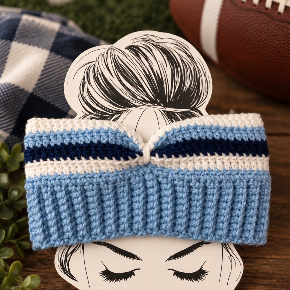 UNC Messy Bun Ear Warmer Size: Adult